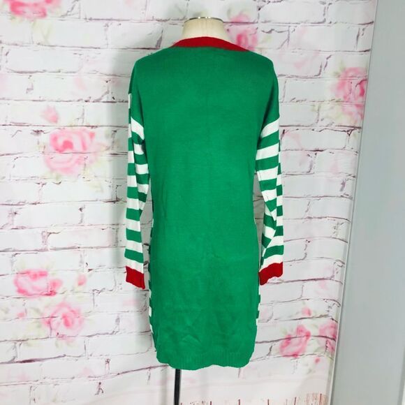 🔥🔥5 for $25🔥🔥tiara international elf green white Christmas sweater jingle bells - Picture 5 of 10